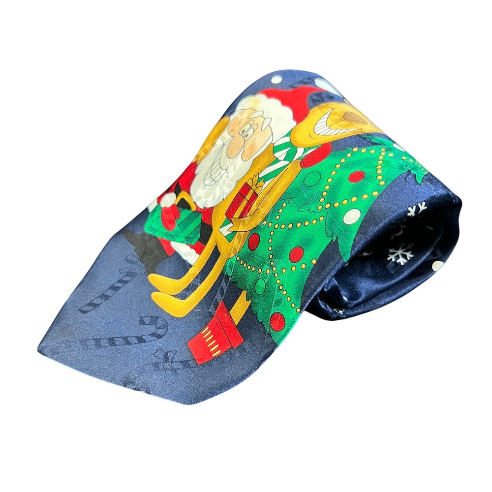 Yule‎ Tie Greetings Christmas Necktie Santa Reindeer Tree Holiday Novelty